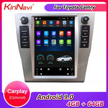 Автомагнитола KiriNavi с вертикальным экраном Tesla Style, 1 Din, Android 9,0, 10,4 дюйма, для Toyota Camry, с GPS-навигацией, Dvd-плеером, 2007-2011 2024 - купить недорого