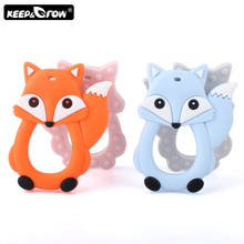 Keep&Grow 10pc Fox Baby Teether BPA Free Rodent Silicone Teethers Teething Necklace DIY Pacifier Clip Silicone Beads Nursing Toy 2024 - buy cheap