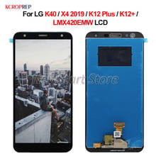 Tela lcd para lg k40, k12 plus k12 +, x4 2019, lmx420emw, touch screen, digitalizador, montagem com moldura, substituição para lg k40 lcd 2024 - compre barato