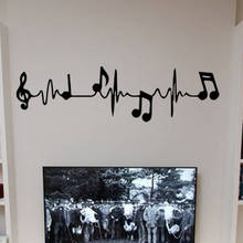 WJWY креативная Наклейка на стену с изображением фортепианных нот, виниловые художественные фрески для детей, спальни, настенные наклейки, домашний декор, обои 2024 - купить недорого