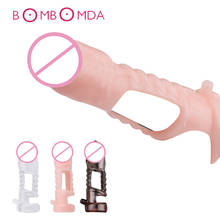 Productos sexuales para adultos anillo de pene para hombres manga de pene sin vibrador de bala extensor de aumento de pene reutilizable juguete sexual manga de pene 2024 - compra barato