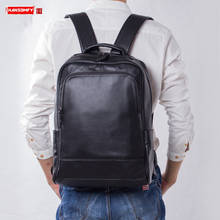 Soft Black Leather Men's Backpack Casual School Bag Business Travel Backpacks Large Capacity Computer Bags Head Layer Cowhide 2024 - buy cheap