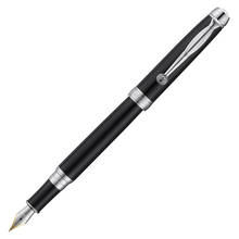 Ручка перьевая Regal ручная со стразами, изящный черный карандаш среднего размера с немецким иридиевым наконечником, подарок на выпускной 2024 - купить недорого