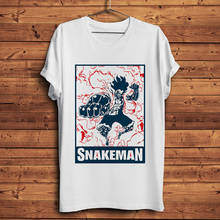 Camiseta divertida de anime de ONE PIirate Lufy snakeman para hombre, camisa blanca de manga corta para hombre, camiseta informal unisex de manga japonesa 2024 - compra barato