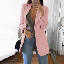 Casual Long Sleeve Solid Color Turn-down Collar Coat Lady Business Jacket Suit Coat Slim Top Women Blazers Female 2024 - buy cheap