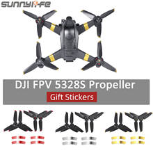Sunnylife, hélices 5328s, 2 pares, dji fpv, hélice de liberação rápida, leve, com adesivos de presente para dji fpv, acessórios para drone 2024 - compre barato