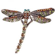 Crystal Vintage Dragonfly Brooches for Women Large Insect Brooch Pin Fashion Dress Coat Accessories Cute Jewelry Scarf Lapel Pin 2024 - buy cheap