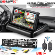 Koorinwoo 2.4G European License Plate Frame Video Parking Sensor AHD Rear View Camera Parking 2 Radars Buzzer 12v Car Parkmaster 2024 - buy cheap
