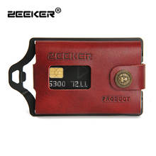 ZEEKER New Multifunctional Leather Metal Wallet Card Holder Credit Card Wallets Men's Wallets 2024 - buy cheap