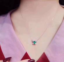 100% Natural And Real Emerald Pandant Solid S925 Sterling Silver Emerald necklace For Women Colour Gem Stone  Fine Jewelry 2024 - buy cheap