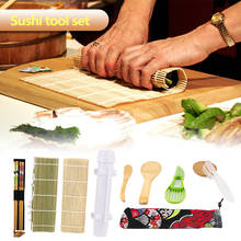 Sushi de bambu que faz o jogo do rolo, incluindo 2 esteiras de rolamento 1 faca de espalhador 2 moldes 5 pares de pauzinhos utensílios de cozinha 2024 - compre barato