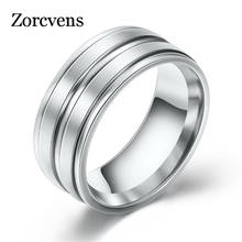 ZORCVENS 2022 New Fashion Gold Silver Color Stainless Steel Frosted Wedding Ring for Man and Woman 2024 - buy cheap