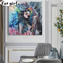 5D Diy Diamond Painting Abstract Art Flower Lesbian Tattoo Cross Stitch Kit Embroidery Full Square Round Drill Mosaic Wall Decor 2024 - buy cheap