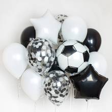 1set Soccer Football balloons Theme 12inch Helium Latex Balloons Black Green Boy Birthday Party Decor Foil football Toys Balloon 2024 - buy cheap