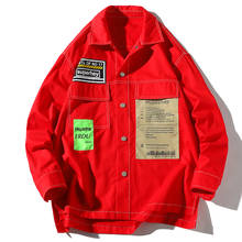 Jaqueta masculina de cor sólida, casaco cargo de manga longa, corta-vento com bolso, para primavera, hip hop, 2020 2024 - compre barato