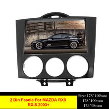 2 din áudio do carro facia rádio fascia para mazda rx8 RX-8 2003 + placa painel estéreo quadro montagem traço instalação bezel guarnição kit 2024 - compre barato