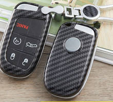 ABS Carbon Fiber Car Remote Key Case Cover For Fiat Dodge Charger Dart Challenger Durango Jeep Chrysler 300C Grand Cherokee 2024 - buy cheap