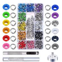 Grommet Kit,Grommet Setting Tool Metal Eyelets Kit with Transparent Storage Box for Bag Shoe Clothes Leather Crafts DIY Projects 2024 - buy cheap