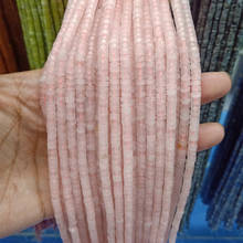 Cuentas de piedra de cristal Rosa Natural de 2x4mm para la fabricación de joyas DIY, espaciador suelto, cuentas Heishi, Cuarzo Rosa, pulsera y collar de 15 pulgadas 2024 - compra barato
