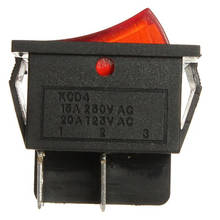 CLAITE Red Light Lamp 4 Pin DPST ON-OFF Rocker Boat Switch 13A/250V 20A/125V DPST Operation Lug Type Terminals 2024 - buy cheap