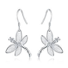 Wholesale Silver Plated Earring,Wedding Jewelry Accessories,Fashion Korean Crystal dangle Dragonfly Earrings For Women 2020 2024 - купить недорого