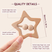 Baby Molar Toys Cartoon Star Shape Baby Teething Toys Food Grade Wooden Boy And Girl Gift Rattle For Children Kids Let's Make 2024 - buy cheap
