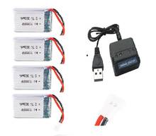 3.7V 380mAH Lipo Battery With 4-in-1 Charger For Udi U816 U830 F180 E55 FQ777 FQ17W  H107D  F180 FY310B RC Drone Batter 2024 - buy cheap