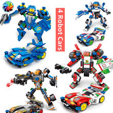 4 Types Transformation Robot Car Model Building Blocks Deformation Brinquedos City Educational Bricks Toys For Kids children 2024 - buy cheap