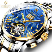 WISHDOIT Top Brand Men's Automatic Watches Multifunctional Waterproof Calendar Week Mechanical Wristwatch Business Casual Clock 2024 - buy cheap