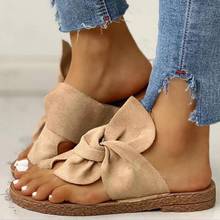 Flock butterfly-knot summer shoes women sandals comfortable slip-on sandals women shoes basic casual flat shoes woman slipper 2024 - buy cheap