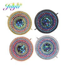 Juya diy multicolorido arco-íris grego olho pingente artesanal opala escudo conector encantos para mulheres moda masculino pulseira de jóias fazendo 2024 - compre barato