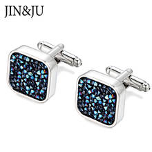 JIN&JU Formal Crystal Cufflinks Shirt For Mens Luxury Quality Wedding Cuff Links Fashion Man Jewelry Relojes Gemelos Camisa 2024 - buy cheap