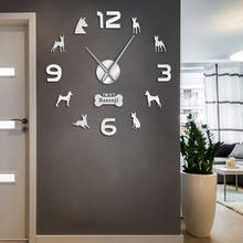 Relógio de parede grande love my armor terrier, relógio adesivo de arte de parede para decoração da casa do cachorro, leão africano, gigante 2024 - compre barato