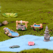Minifaro con puente de pozo de agua para jardín, figuritas en miniatura, decoraciones para jardín, MO Moss, Terrario de regalo, 1 unidad 2024 - compra barato