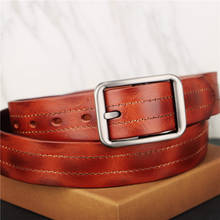 Cinturones para hombres hebilla Pin Casual Vintage hecho a mano cuero Jeans pretina cinturones de diseñador de alta calidad Harajuku moda de lujo 2024 - compra barato