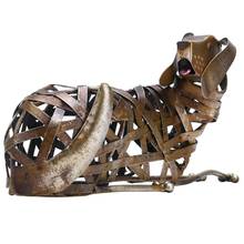 Tooarts Braided Dog Sculpture Modern Iron Ornament Creative Braided Animal Figurine Handmade Craft Special Home Decor 2024 - buy cheap