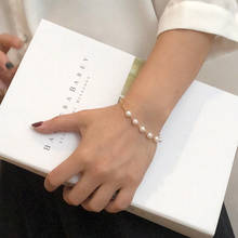 Cadena de perlas de imitación asimétricas para mujer, brazalete diario, sencillo, lujoso 2024 - compra barato