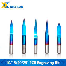 PCB Engraving Bit V Shape Router Bits Nano Blue Coating 10pcs 1/8''(3.175mm) Straight Shank Cutter Mill 3D Carbide Router Bit 2024 - buy cheap