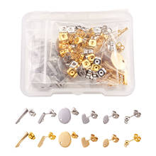 1 Box Mixed Color 304 Stainless Steel Stud Earring Findings with Loop Mixed Shapes Stud for DIY Earrings Jewelry Making Supplies 2024 - buy cheap