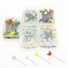 Pinos de plástico de cabeça plana, pinos para costura diy de cores mistas, 100 peças 2024 - compre barato