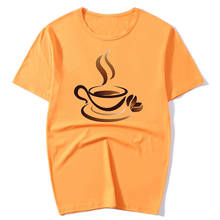 Camisetas punk con estampado de vaca para mujer, remera colorida con estampado de Vector de taza de café, playera gótica naranja, ropa harajuku para mujer 2024 - compra barato