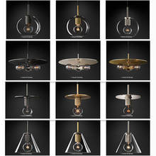Lámpara de araña LED Edison E27, luz colgante de cristal y Metal, Retro, RH, americana 2024 - compra barato
