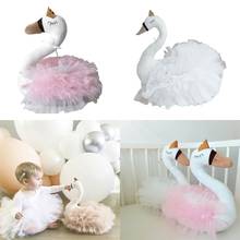 Cisne bonito brinquedo animal de pelúcia macio gaze travesseiro bebê dormir boneca presentes aniversário crianças decoração do quarto 2024 - compre barato