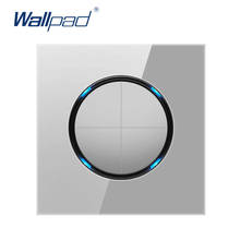 Wallpad 4 Gang 2 Way Random Click Push Button Wall Light Switch With LED Indicator Grey Crystal Glass Panel 16A 2024 - buy cheap