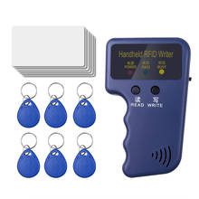 Copiadora RFID portátil de 125KHz, escritor duplicador, programador lector + para EM4305 T5577, 6 uds. De clave de identificación grabable + 6 uds. De tarjetas de etiquetas Fobs 2024 - compra barato