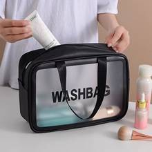 Hot PVC Transparent Makeup Bag Women Wash Bag Travel Organizer Large Capacity Cosmetic Storage Case Hand Clear Bags Neceser 2020 2024 - buy cheap