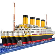 1860 pcs Diamond Blocks rms cruise titanic ship boats sets model mini building bricks kits city My Heart Will Go On kids toys 2024 - buy cheap