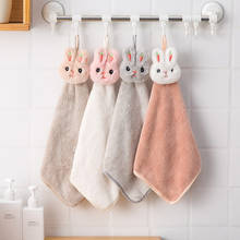 Lovely Hand Towel  Cartoon Animal Coral velvet Baby Rabbit Plush Kitchen Soft Hanging Bath Wipe Towel Children's gifts 2024 - buy cheap