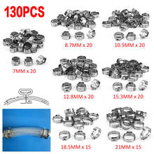 130pcs/set 7 Sizes Hose Clamp Zinc Plated Ear Hose Clamps Stainless Steel Assortment Hose Clamp Set 2024 - buy cheap