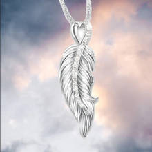 Women refined luxury fashion feather necklace pendant wedding engagement party Valentine's Day gift jewelry wholesale 2024 - buy cheap